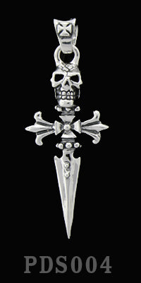 Skull Cross Dagger with Cross Bale Pendant