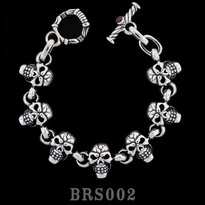 Side by Side Skull Bracelet (7 Skulls)