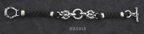 Braided Leather Griffin Bracelet