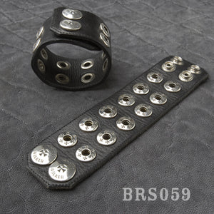 Double Grommet Leather Cuff Bracelet