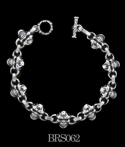 Mini Side-by-side Jumped Skull Bracelet