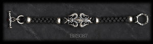 Fleur-de-lis Braided Leather Bracelet