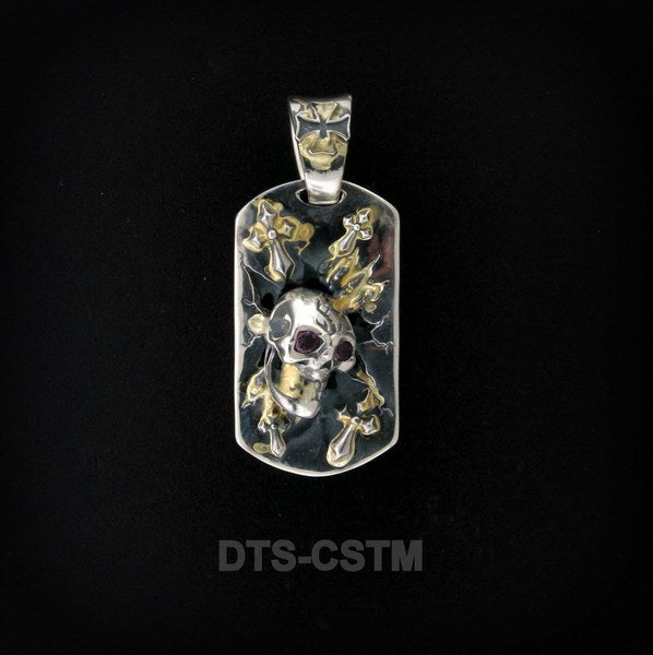 Large Breakout Dog Tag with Skull – Double Cross Jewelry