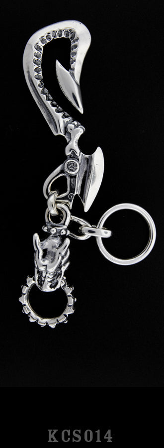 Hook with Gargoyle and Formee Ring Key Chain