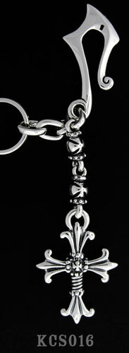 Smooth Hook with 2 Mini Royal Cross and Double Cross Key Chain
