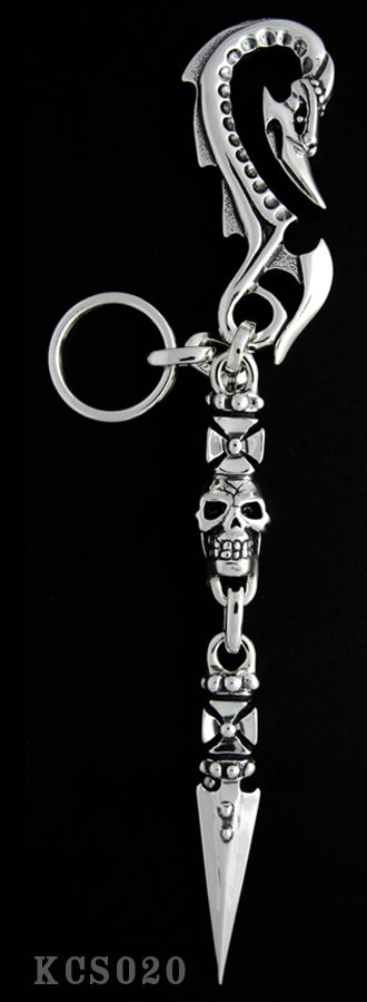 Dragon Hook with Cross Skull Link and Dagger Key Chain