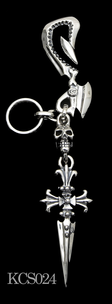Hook-Skull Link with Cross Dagger Key Chain