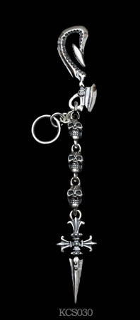Hook and SKulls Cross Dagger Key Chain