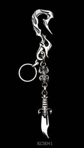 Flamed Hook Fleur-de-lis Link w/ Blade Key Chain
