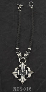 Plus with 2 Gargoyles with Braided Leather Necklace