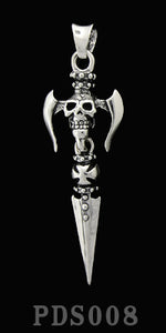 Axe Skull and Royal Dagger Pendant