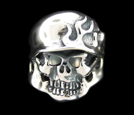 Flamed Helmet Skull Ring RGS010
