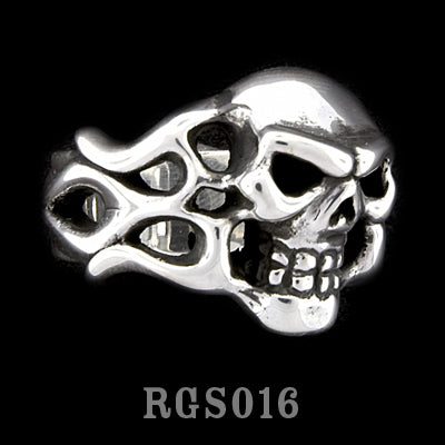 Flamed Skull Ring RGS016