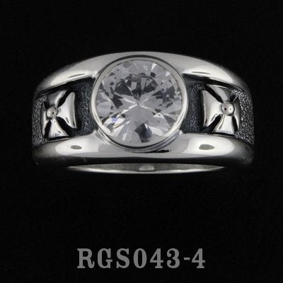 Double Cross Ring with Cubic Zirconium RGS043-04