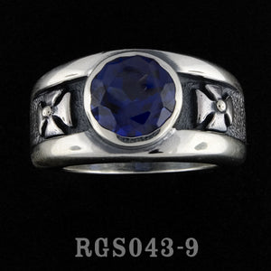 Double Cross Ring with Blue Sapphire RGS043-09