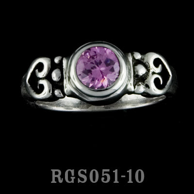 2 Hearts Ring with Stone RGS051
