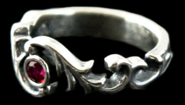 Scroll Ring with Synthetic Stone RGS091-S