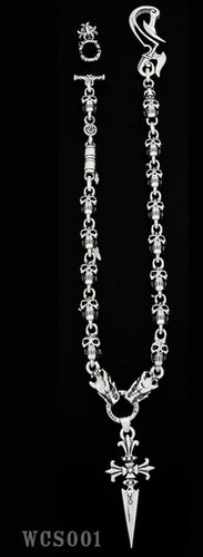 Thunder Hook with Skull Links and Cross Dagger Wallet Chain