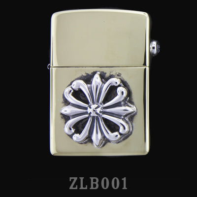 Brass Zippo Lighter With Regal Cross