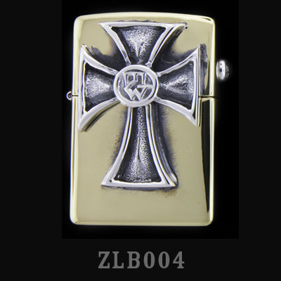 Brass Zippo Lighter with TW Crusader Cross