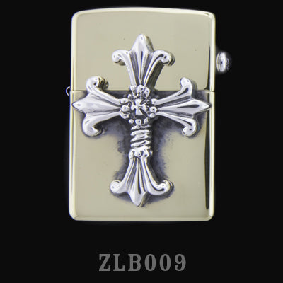 Brass Zippo Lighter with Double Cross